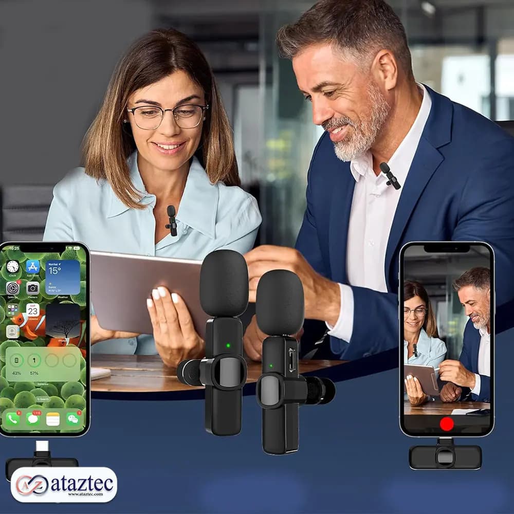 میکروفون یقهای بیسیم تایپ سی مدل K11 – فرکانس کاری2.4 گیگاهرتز و کارکرد 6 ساعت مداوم — تصویر ۳