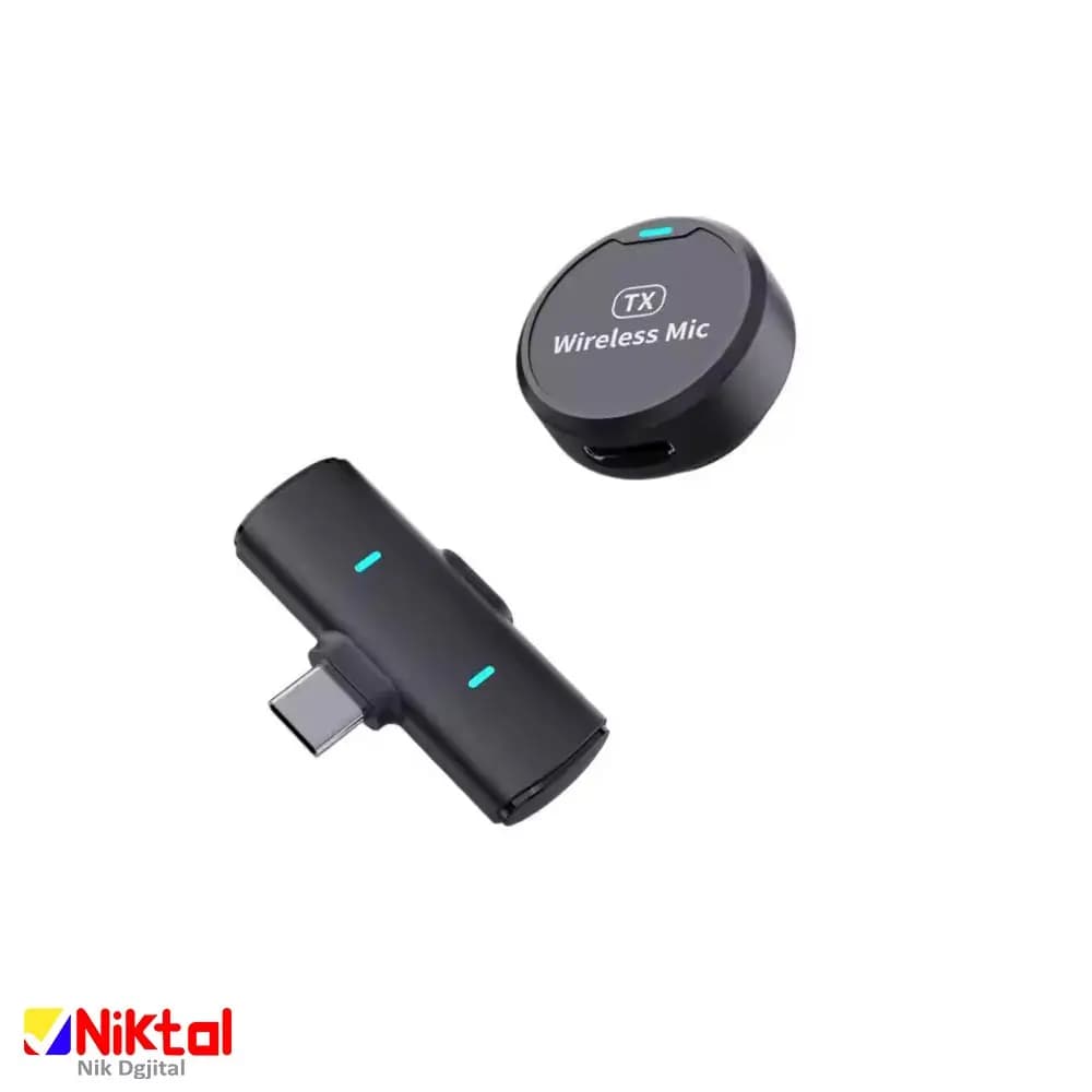میکروفون یقه‌ای بی‌سیم مدل M1 | با پورت اتصال آیفون و تایپ سی و حذف نویز — تصویر ۴