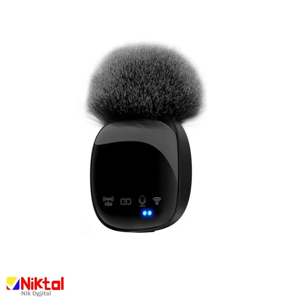 میکروفون یقه‌ای بی سیم مدل R8 | با پورت اتصال آیفون و تایپ سی و حذف نویز- تک و دوتایی — تصویر ۴