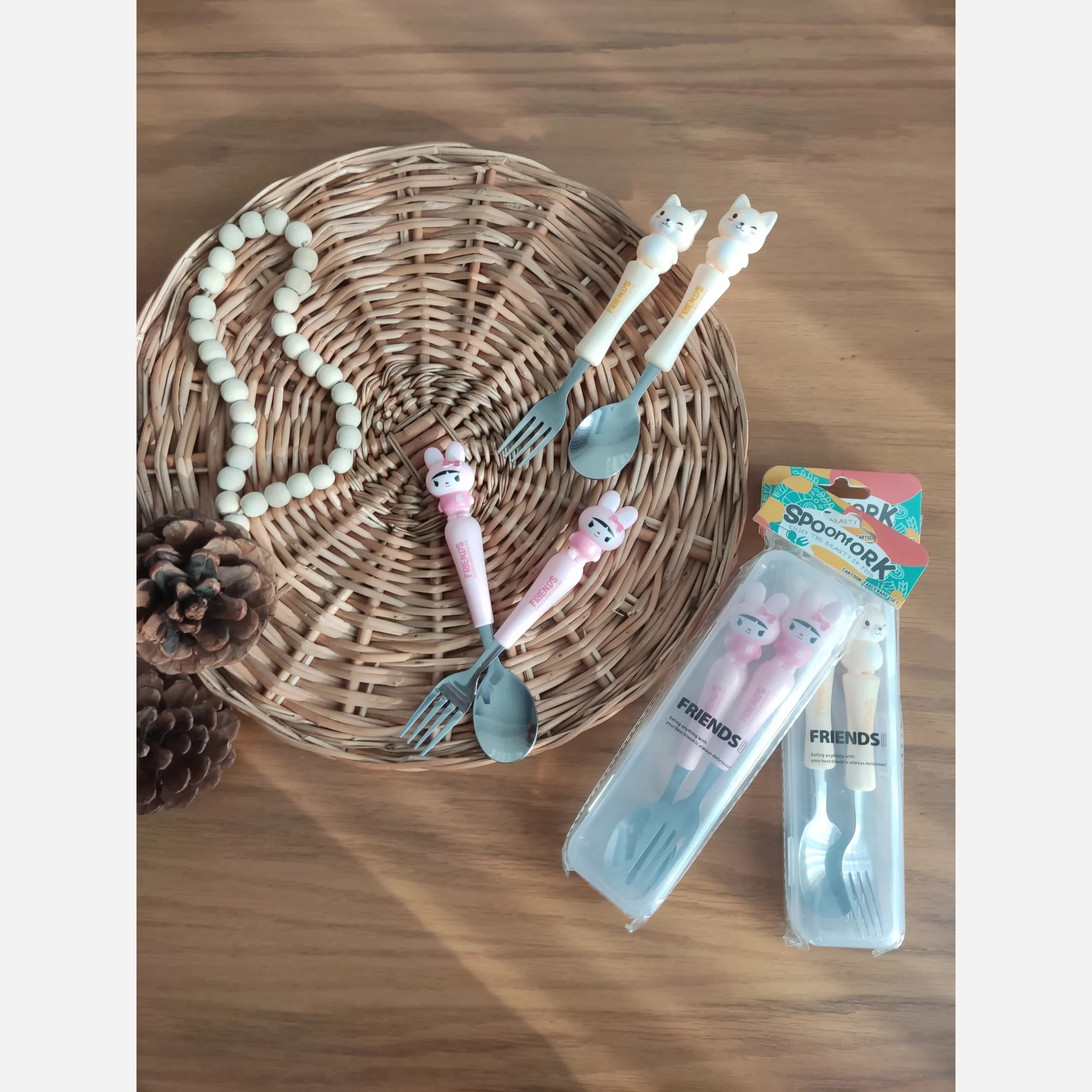 ست قاشق و چنگال فانتزی کودک استیل ضد زنگ وارداتی — تصویر ۶