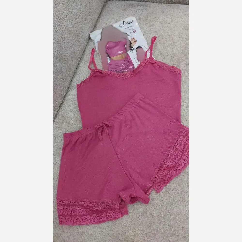 لباس خواب کبریتی نیم تنه و شورتک وارداتی مناسب سایز 38 تا 42 — تصویر ۴