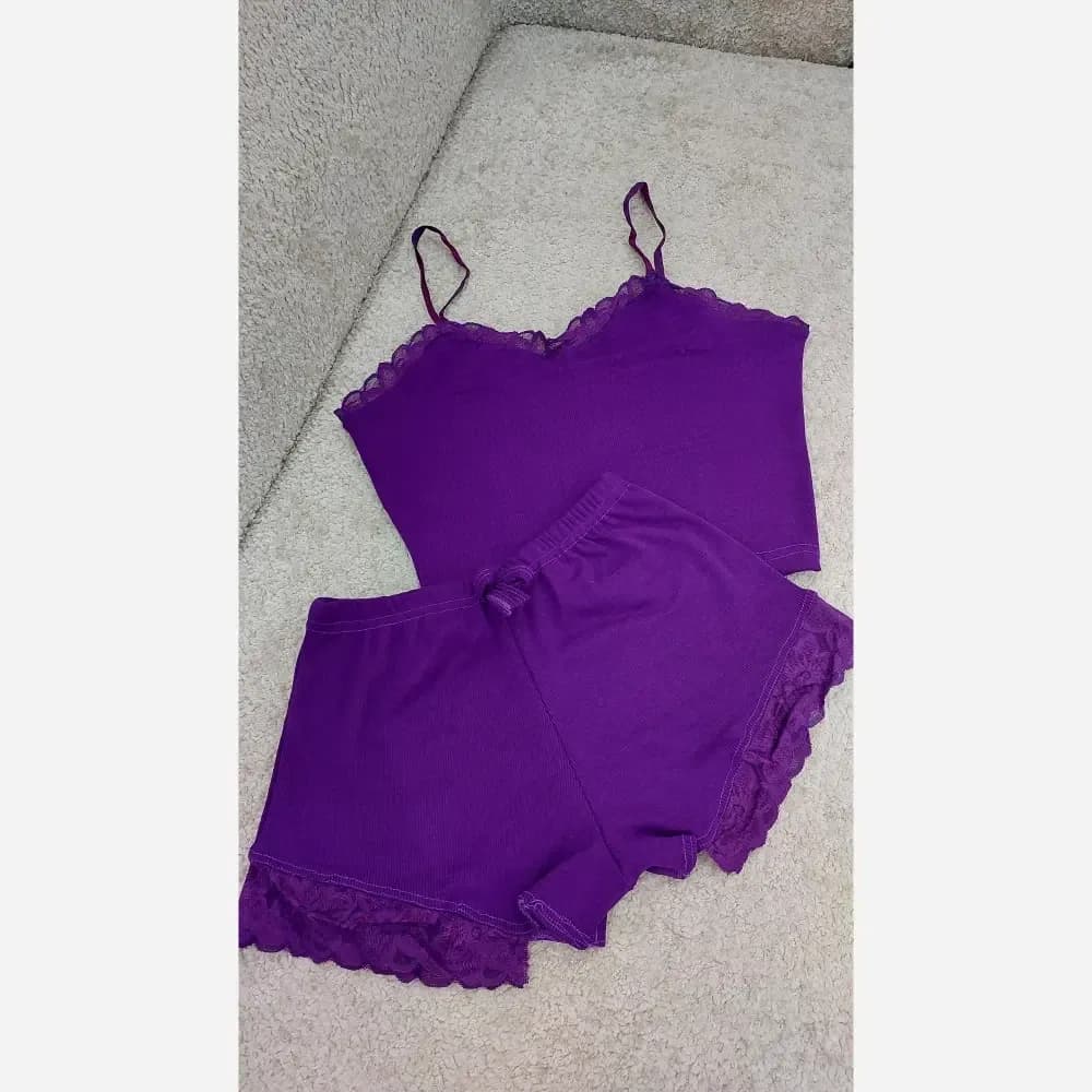 لباس خواب کبریتی نیم تنه و شورتک وارداتی مناسب سایز 38 تا 42 — تصویر ۳