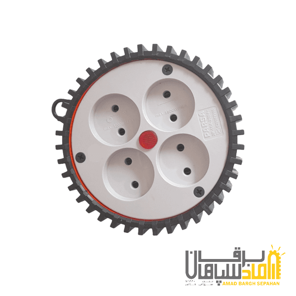 پریز سیار لاستیکی 4خانه پارسا (بدون ارت) 107 برند PARSA