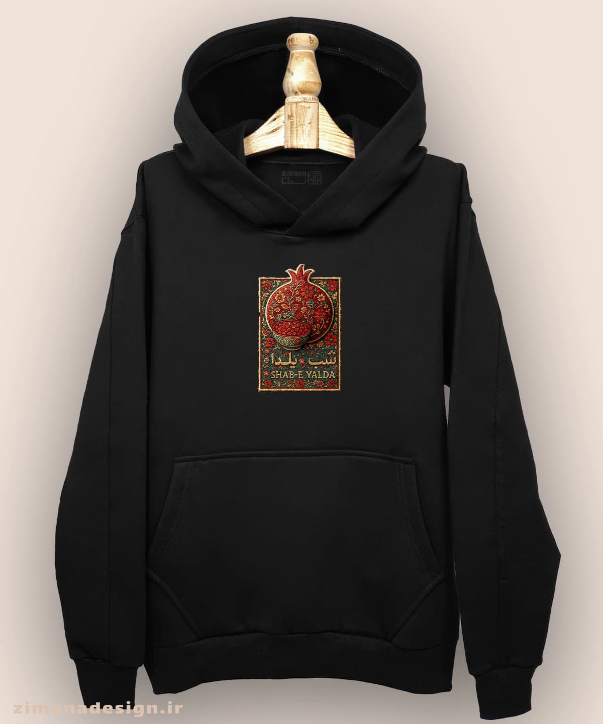 هودی مردانه و زنانه طرح شب یلدا تلفیق با هنر فرش ایرانی — تصویر ۳