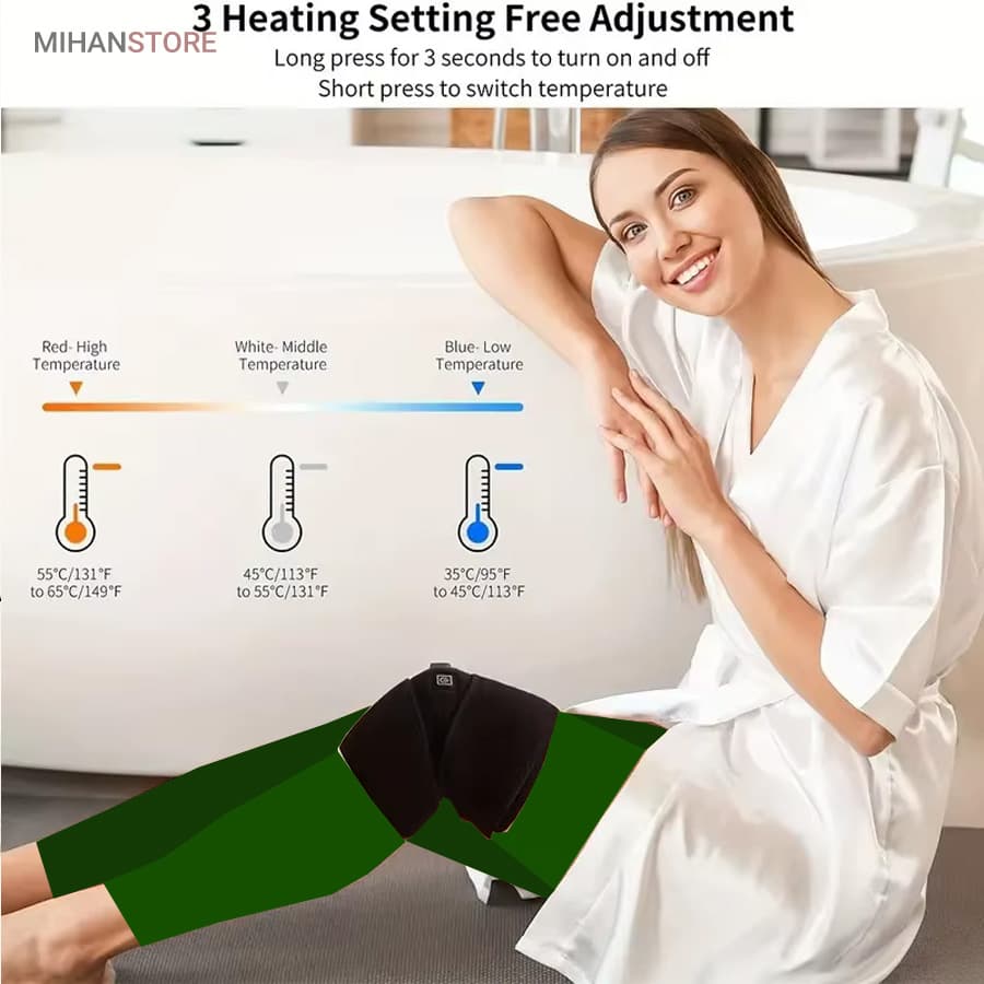 زانوبند حرارتی Knee Heating Pad | پد دمای سه حالته + USB | فروش ویژه قسطی ✅ — تصویر ۶