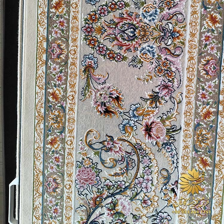 فرش افشان سلطان نقره ای 1200 شانه گل برجسته — تصویر ۲