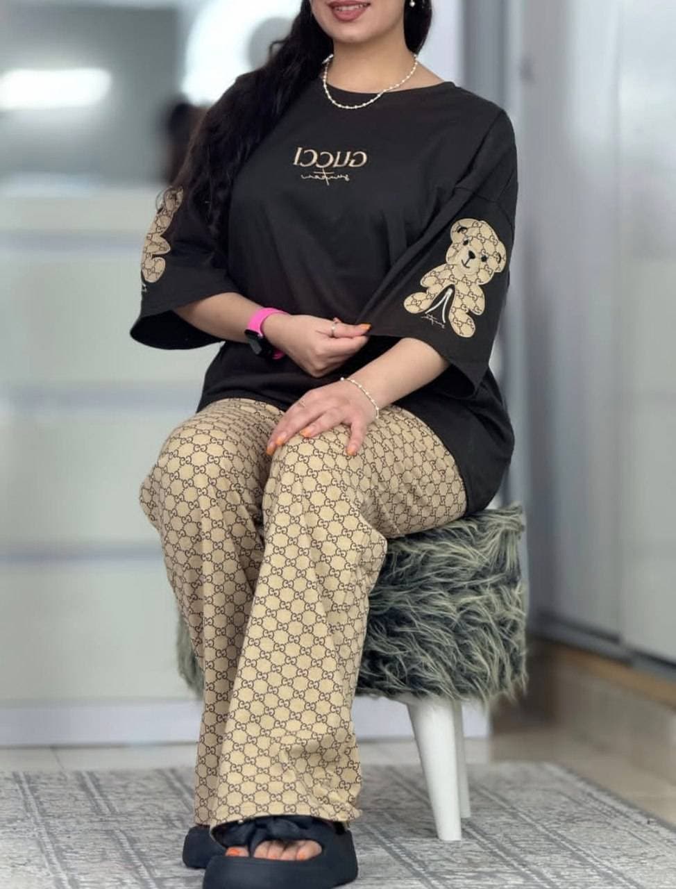 ست تیشرت و شلوار لویی لطیف و خنک تابستانه — تصویر ۳