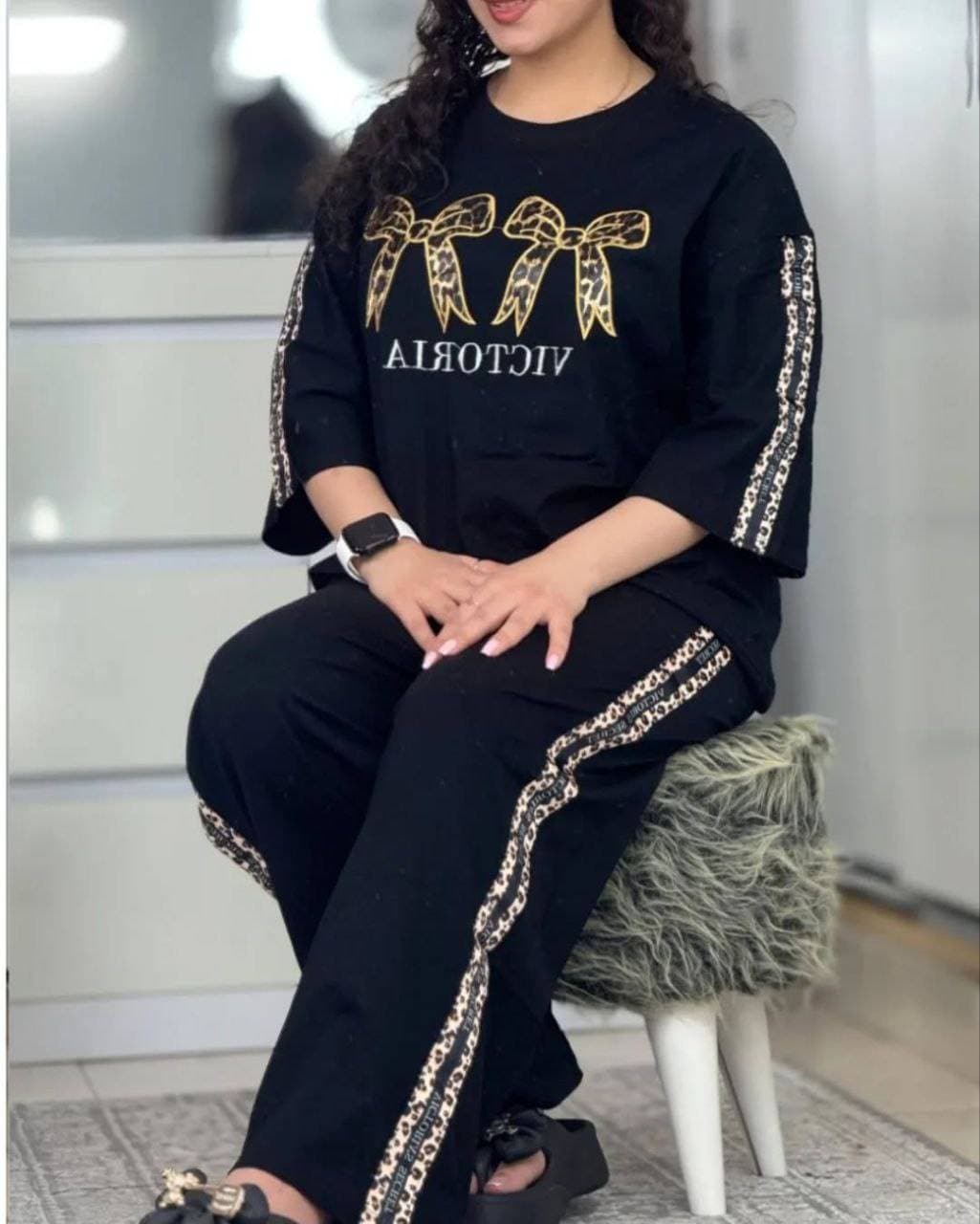 ست تیشرت و شلوار آرتینا ( پاپیون ) خوش استایل — تصویر ۲