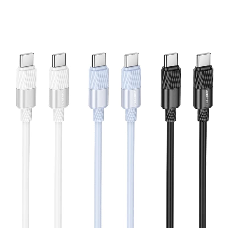 کابل شارژ 60 وات USB-C به USB-C بروفون مدل BX106 طول 1 متر