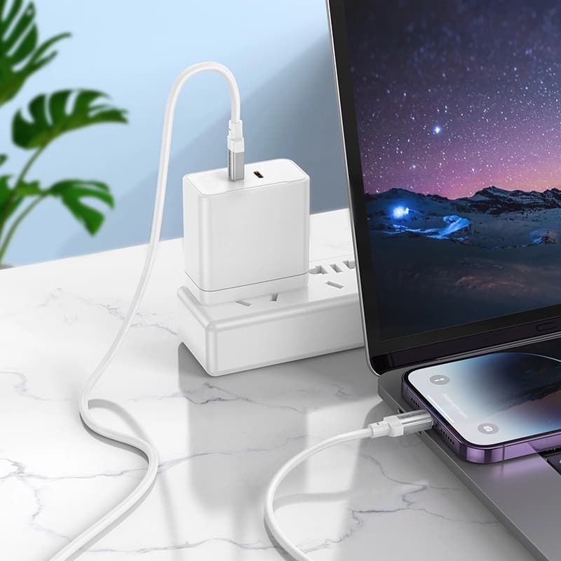 کابل شارژ 27 وات Lightning به USB-C بروفون مدل BX108 طول 1 متر — تصویر ۷