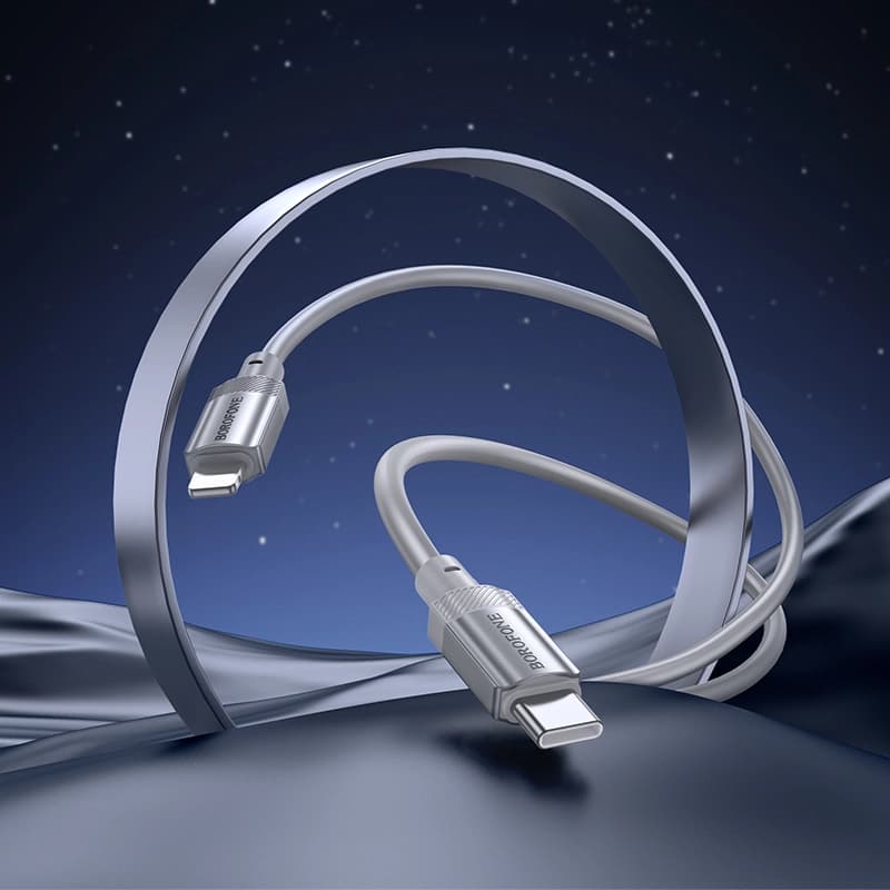 کابل شارژ 27 وات Lightning به USB-C بروفون مدل BX108 طول 1 متر — تصویر ۸