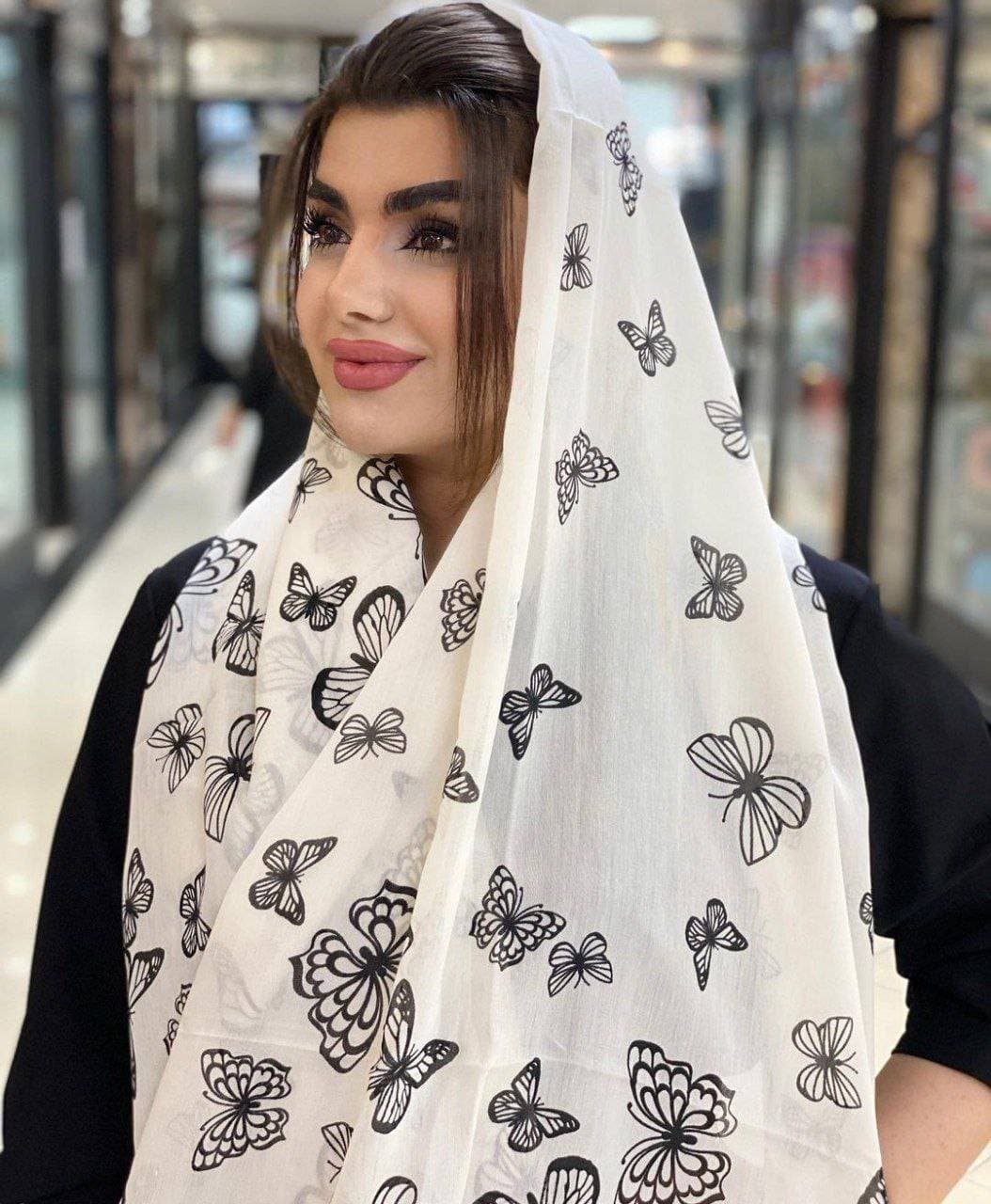 شال بهاران تمام نخ و در 2 طرح جذاب پروانه ای — تصویر ۵
