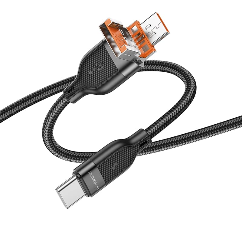 کابل شارژ 60 وات USB-C به USB-C بروفون مدل BU45 طول 1.2 متر — تصویر ۴