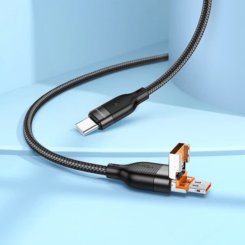 کابل شارژ 60 وات USB-C به USB-C بروفون مدل BU45 طول 1.2 متر — تصویر ۸
