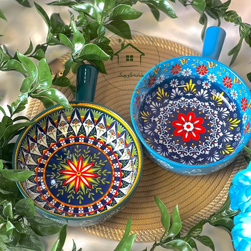 کاسه تک دسته گلدار
