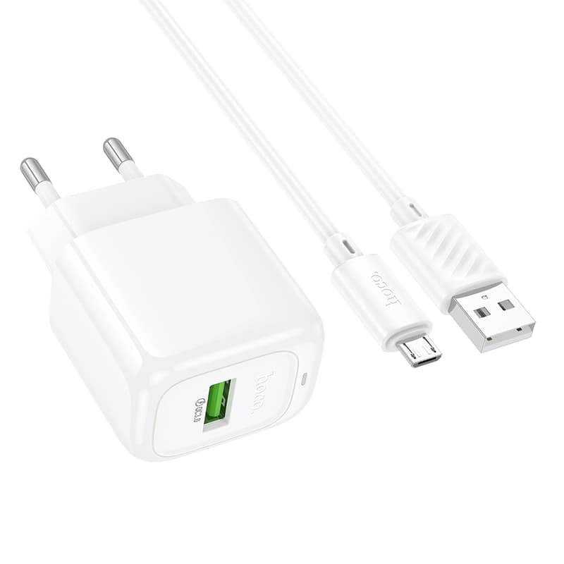 شارژر دیواری 18 وات هوکو مدل CS52A با کابل میکرو — تصویر ۳