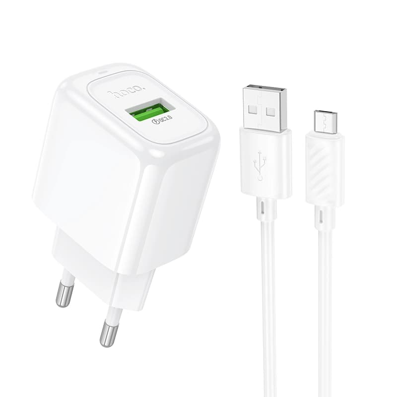 شارژر دیواری 18 وات هوکو مدل CS52A با کابل میکرو