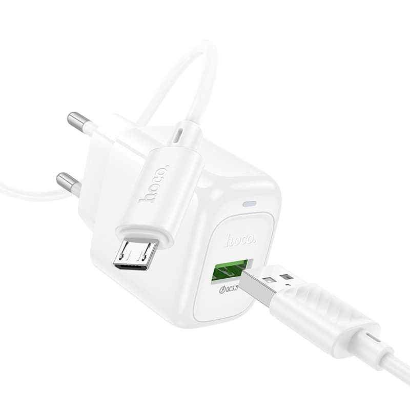 شارژر دیواری 18 وات هوکو مدل CS52A با کابل میکرو — تصویر ۴