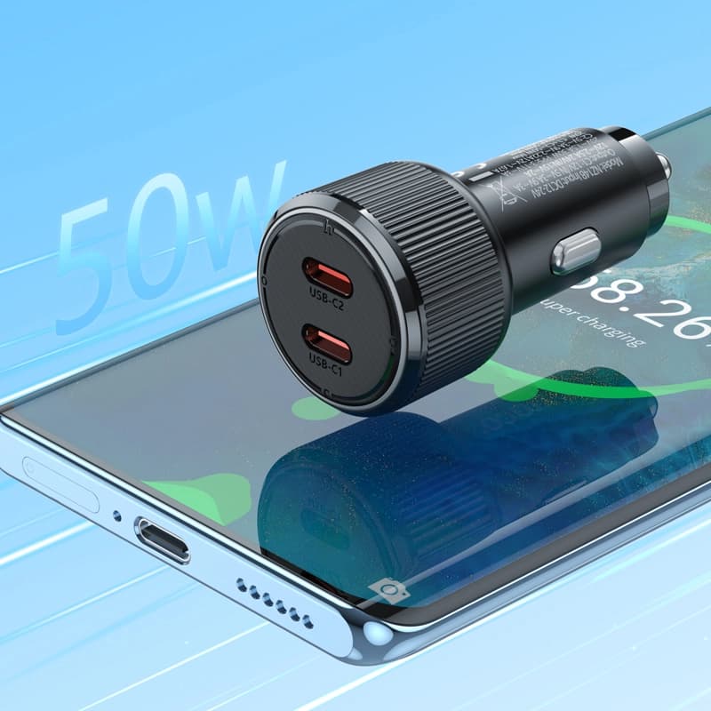 شارژر فندکی 50 وات هوکو مدل NZ14B USB — تصویر ۷