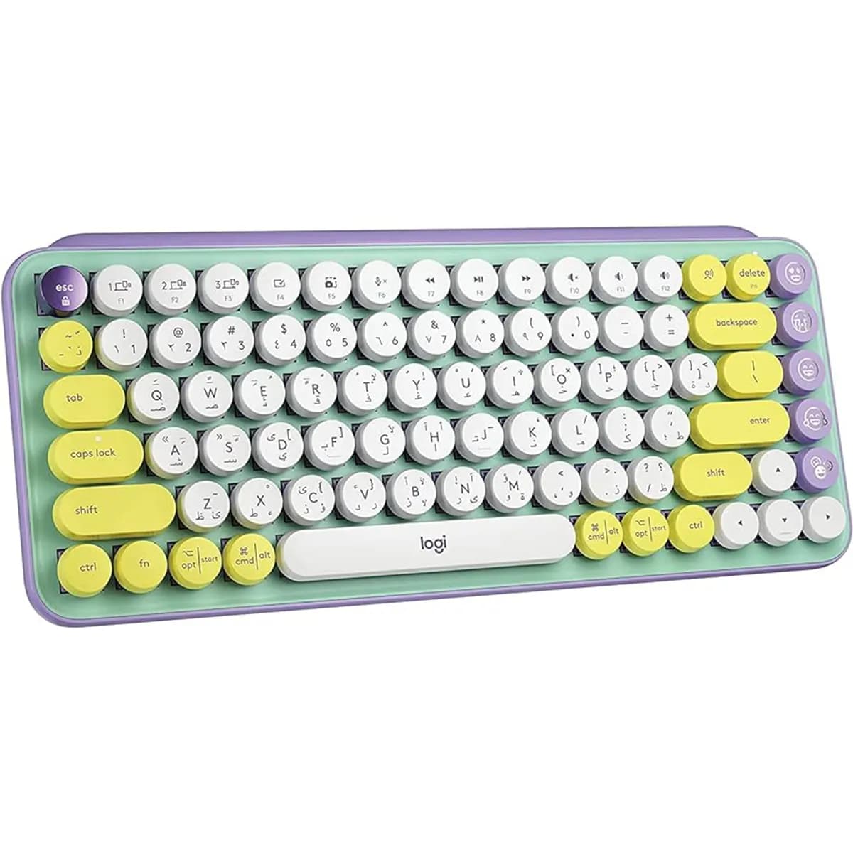 کیبورد بی سیم لاجیتک با چاپ عربی مدل Logitech POP Keys Mechanical Daydream (Arabic)