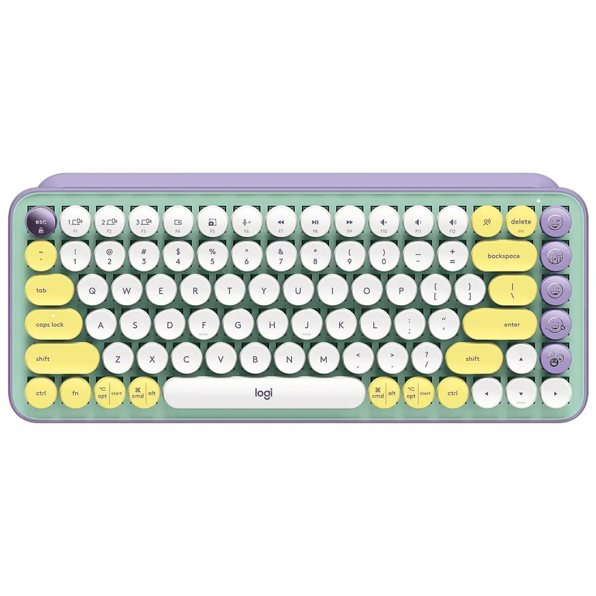 کیبورد بی سیم لاجیتک مدل Logitech POP Keys Wireless Mechanical Emoji Keyboard Daydream (US)