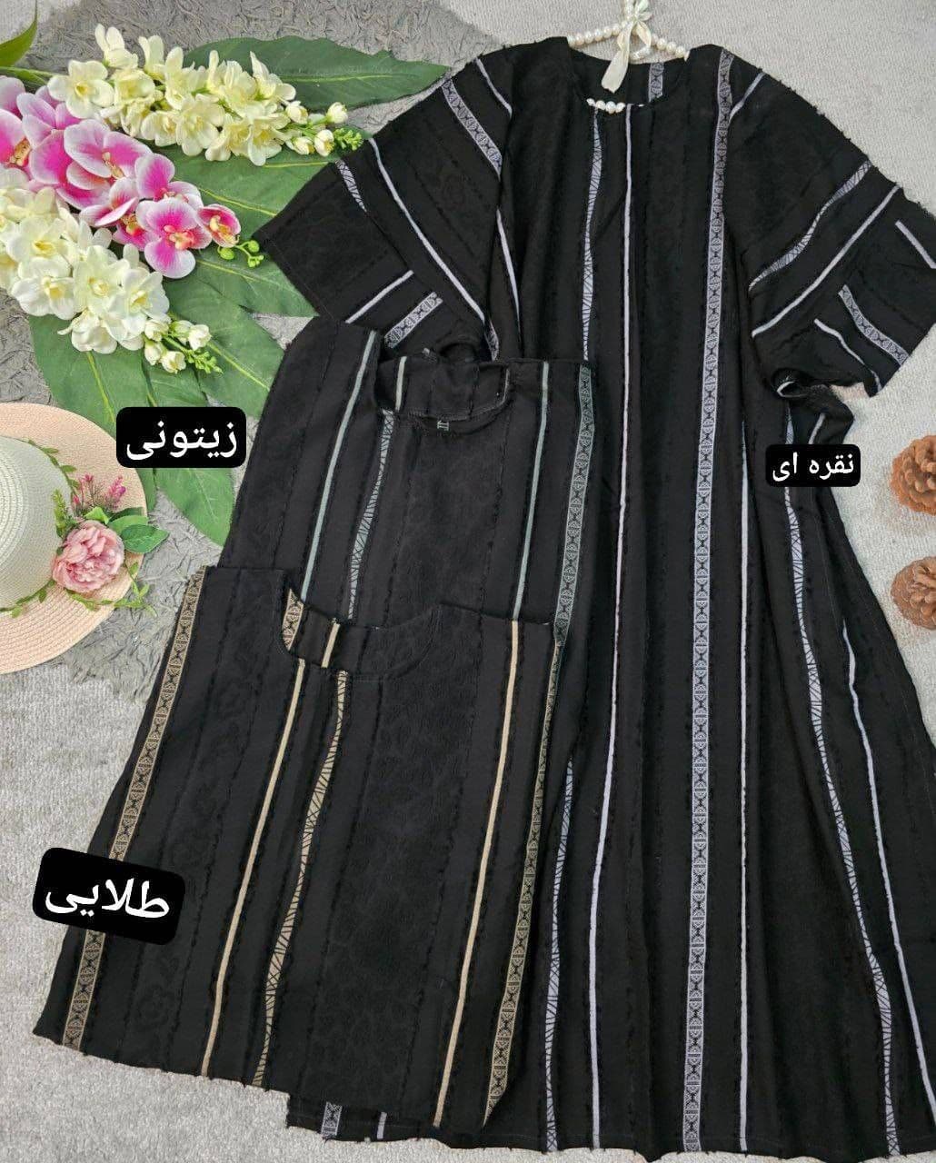 عبا نگین کرپ ژاکارد با کیفیت اصیل و شیک و جذاب — تصویر ۲