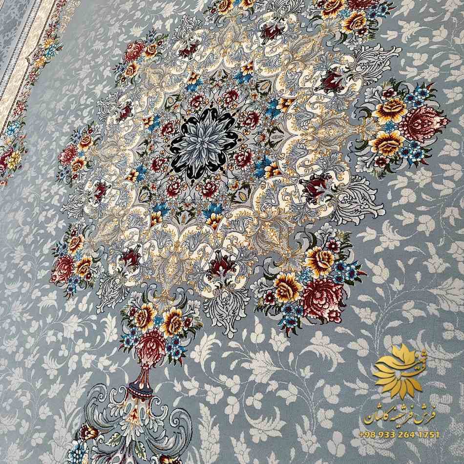 فرش 700 شانه طوسی طلایی طرح ملیسا نقره ای — تصویر ۵