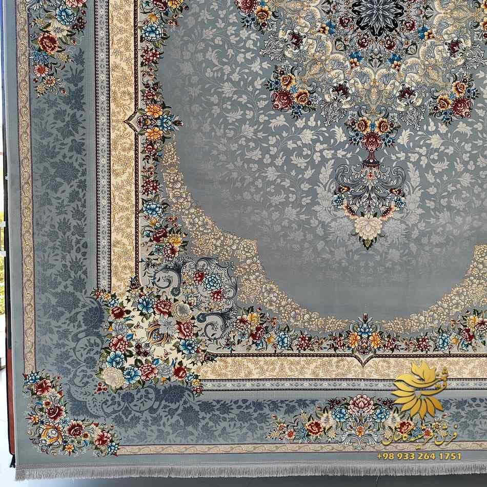 فرش 700 شانه طوسی طلایی طرح ملیسا نقره ای — تصویر ۲