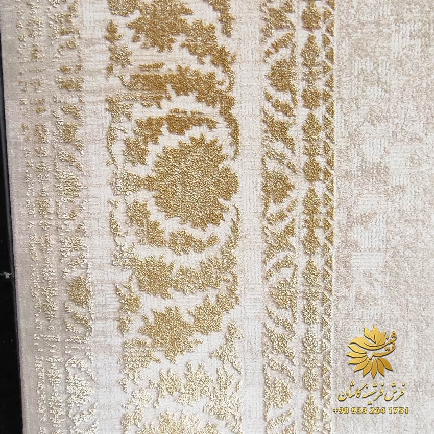 فرش 700 شانه ساده طلایی نسکافه ای 71059nt — تصویر ۴