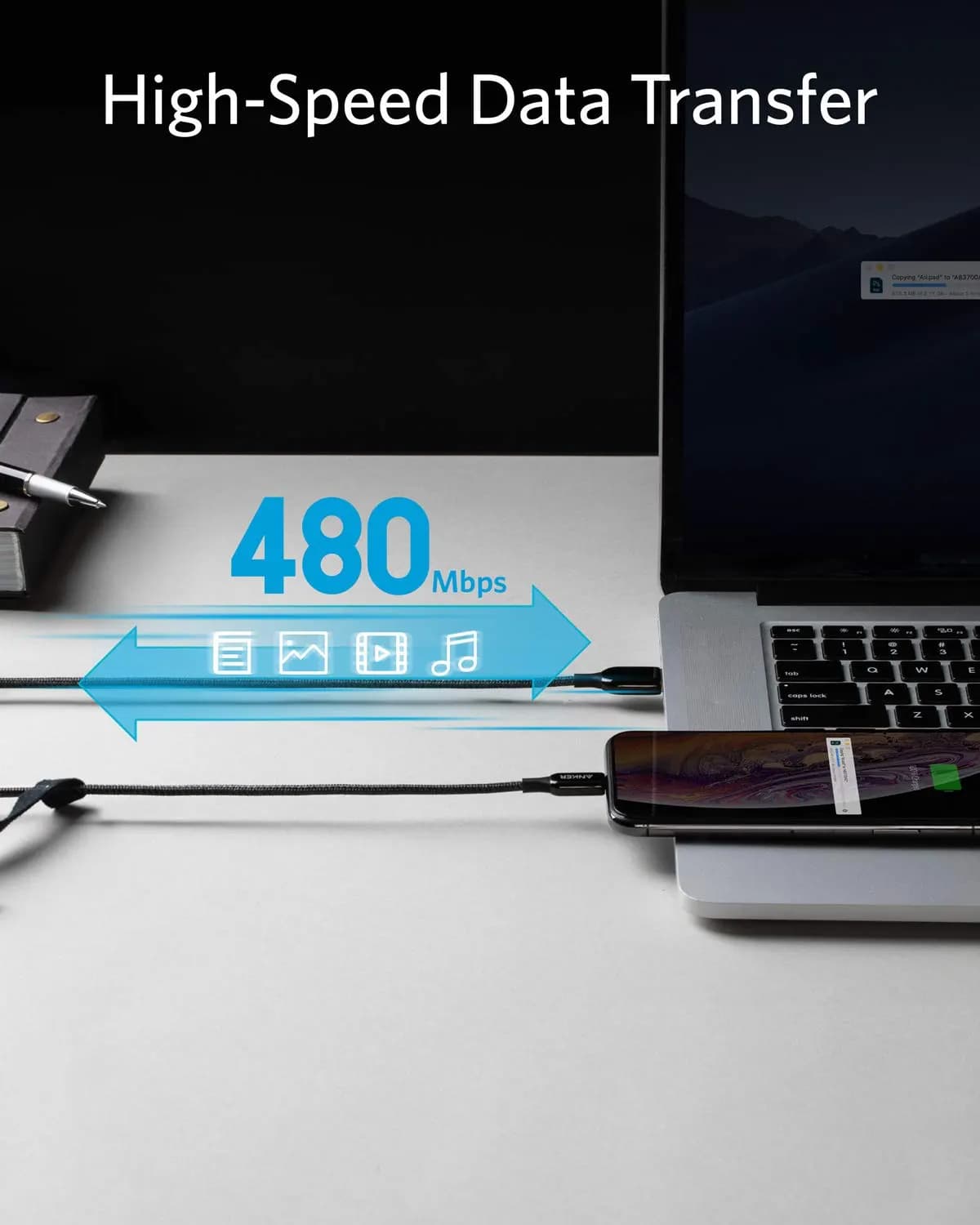 کابل Lightning انکر 1.8 متر مدل Anker Powerline+ III 1.8m Lightning Cable (A8823) — تصویر ۵
