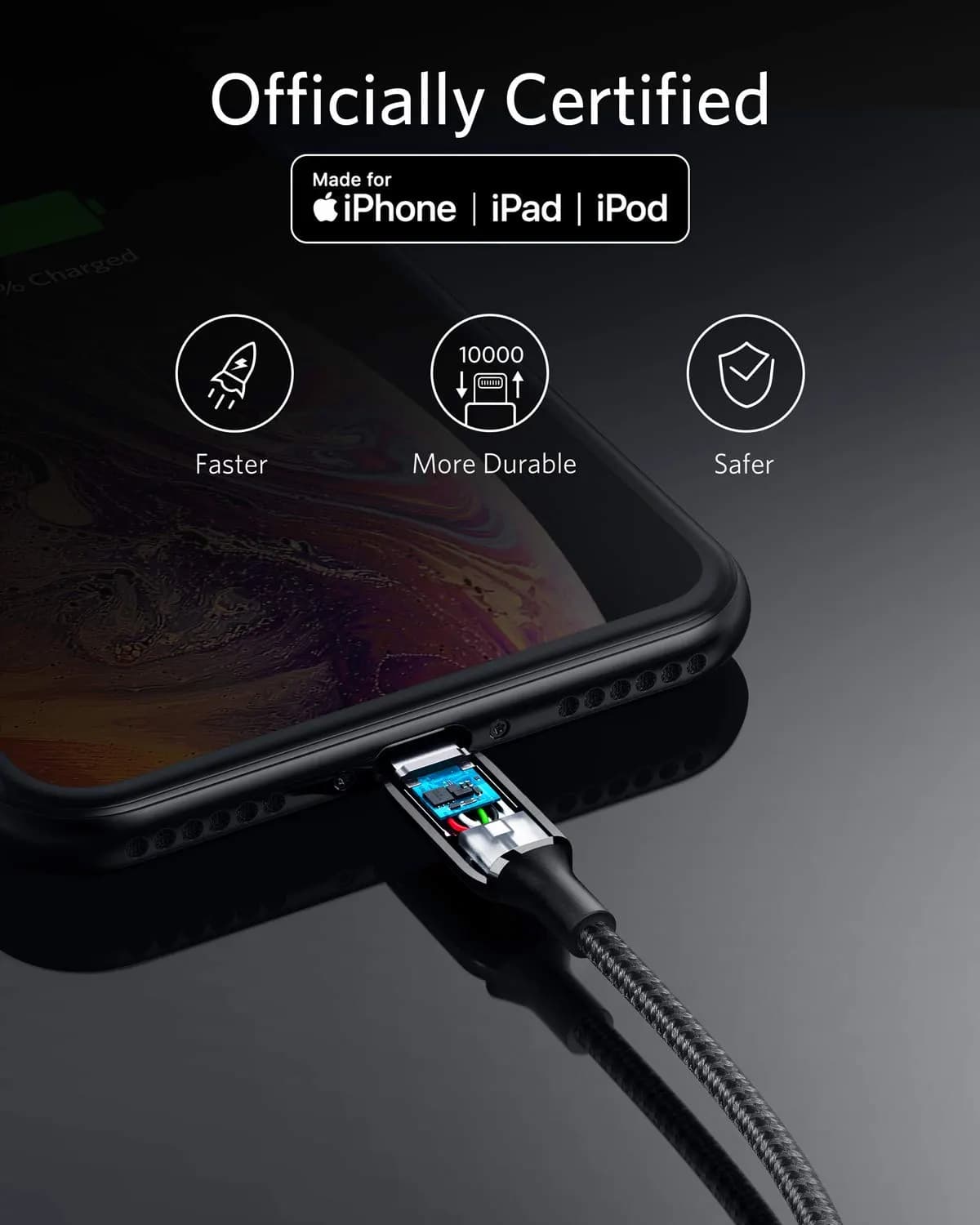 کابل Lightning انکر 1.8 متر مدل Anker Powerline+ III 1.8m Lightning Cable (A8823) — تصویر ۳