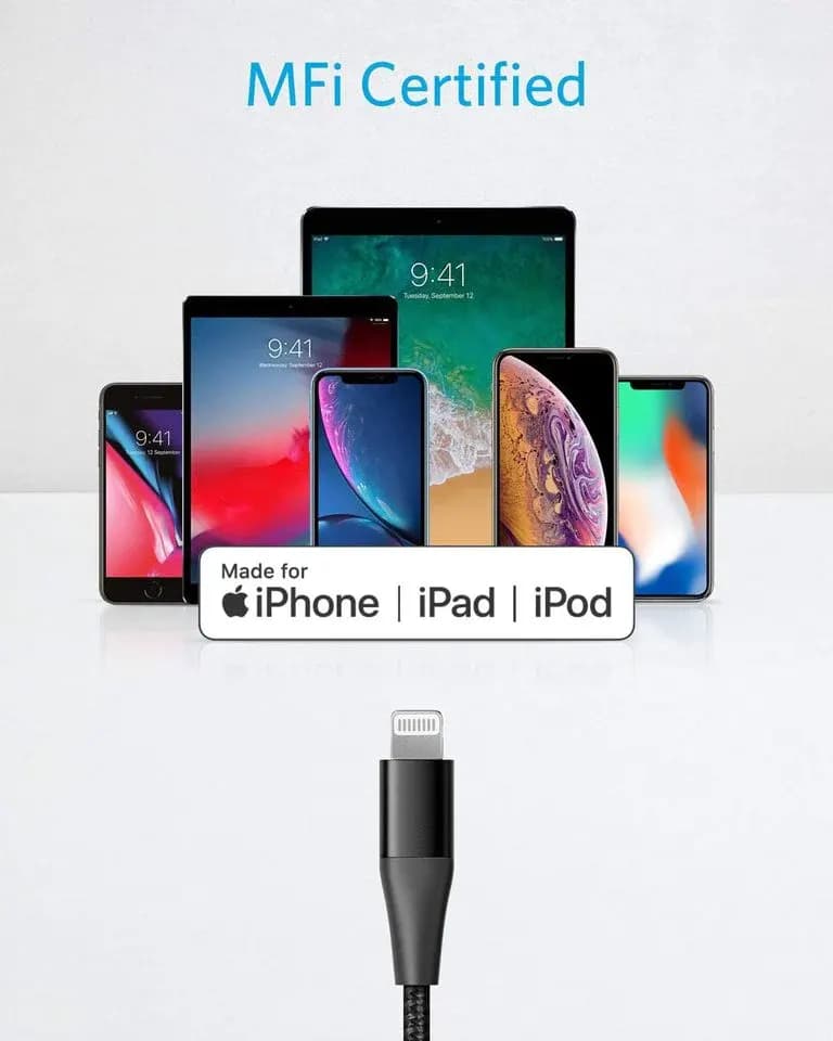 کابل USB C به Lightning انکر 0.9 متر مدل Anker Powerline+ II 0.9m USB C to Lightning Cable (A8652) — تصویر ۶
