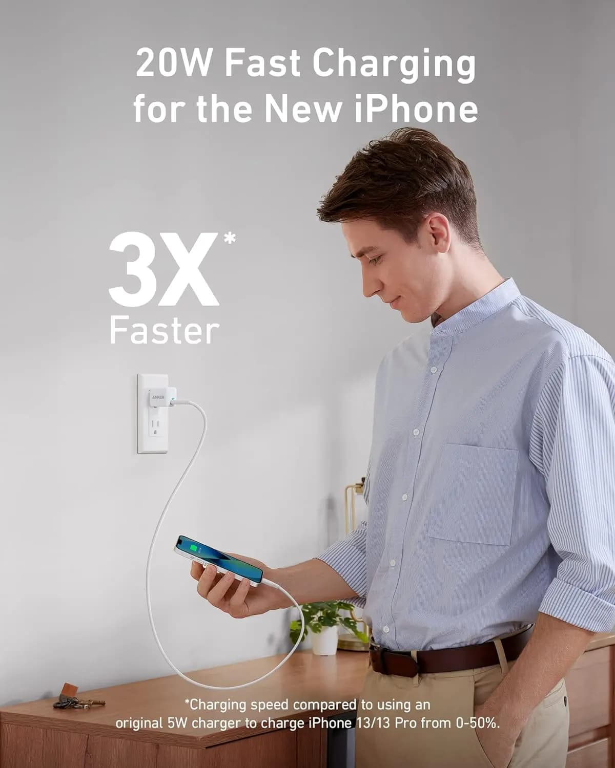 شارژر دیواری 20 واتی تایپ سی انکر Anker PowerPort III Nano USB-C Fast Charger 20W (A2633) — تصویر ۲