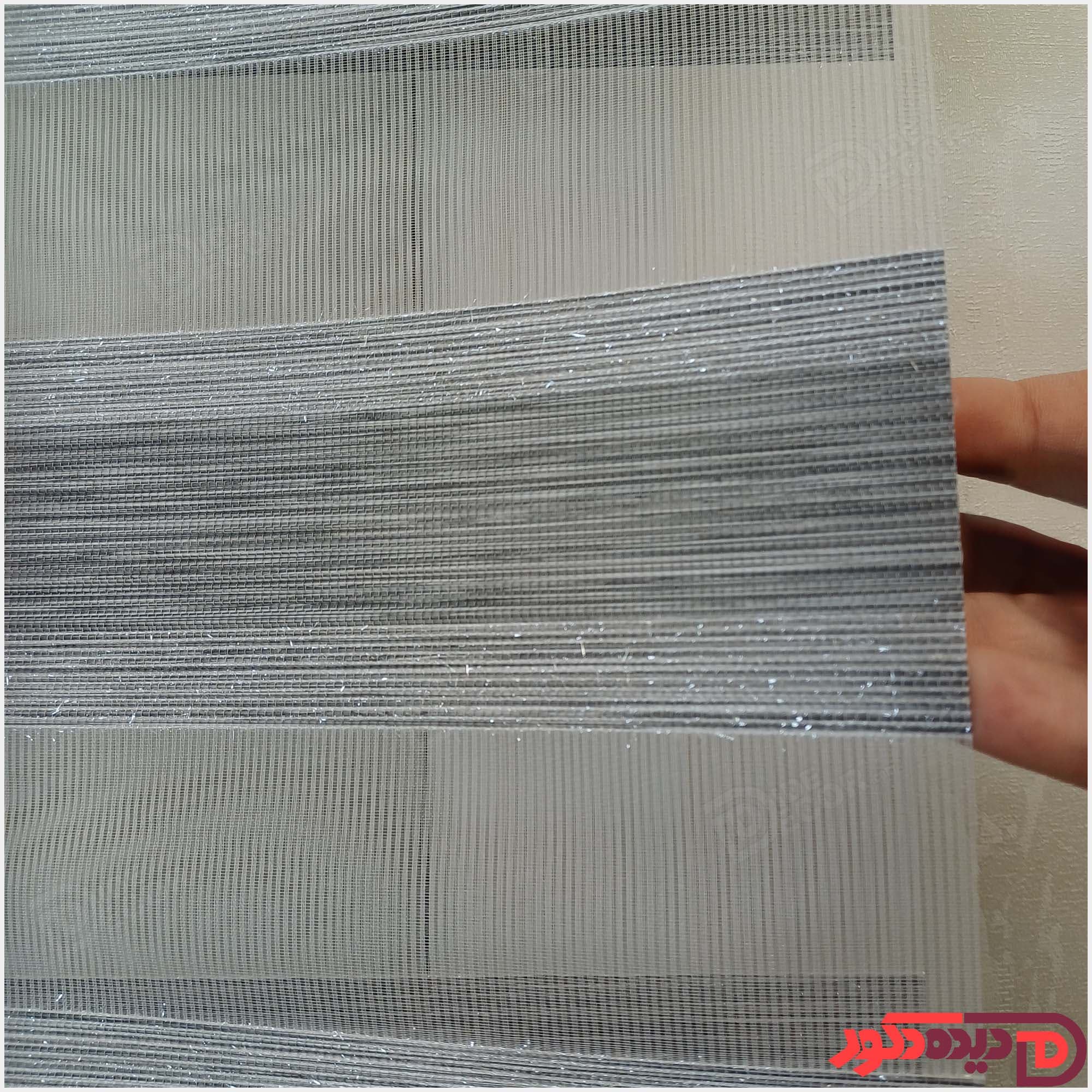 پرده زبرا طوسی تیره با لمه پهن کد B-2014-03 — تصویر ۲