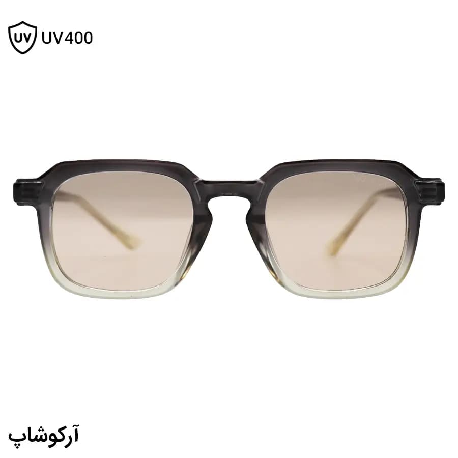 عینک آفتابی Moscot با فریم خاکستری براق، شکل مربعی و دسته سیم‌دار و لنز قهوه‌ای روشن مدل 1212 — تصویر ۳