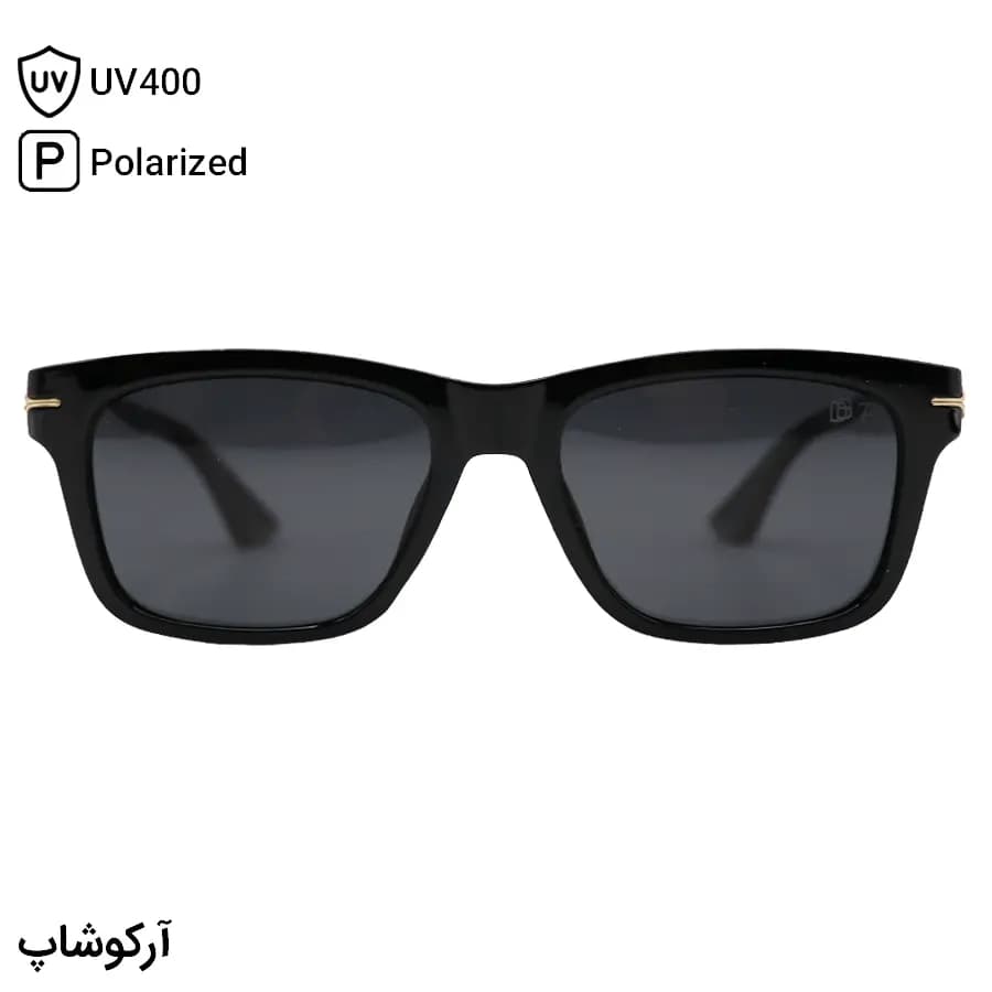 عینک آفتابی دیوید بکهام با فریم مستطیلی شکل، رنگ سفید مات (یخی) و لنز دودی تیره و پلاریزه مدل DB0263P — تصویر ۱۰