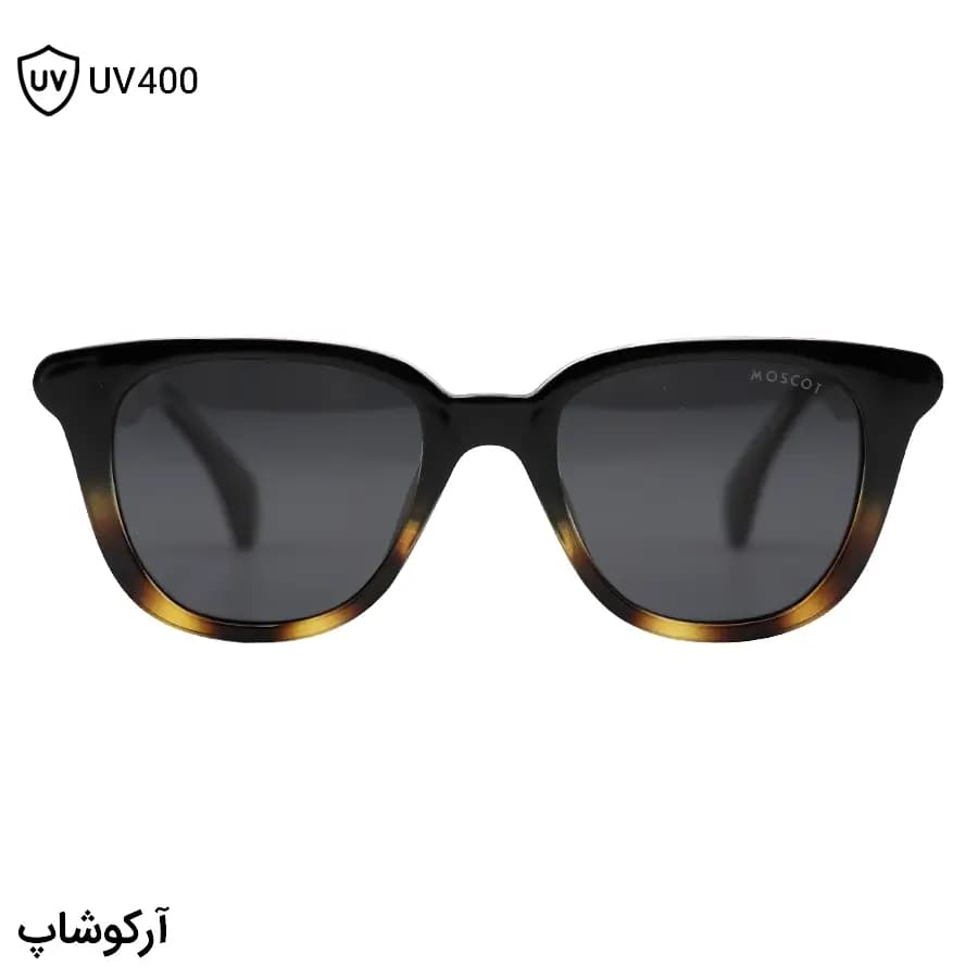 عینک آفتابی موسکات با فریم شکل ویفرر، رنگ مشکی و قهوه‌ای، دسته سیم‌دار و لنز دودی تیره و پلاریزه مدل 581014 — تصویر ۳