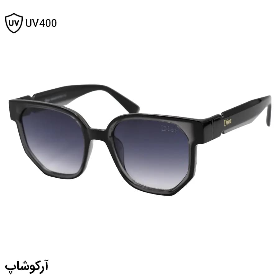 عینک آفتابی زنانه Dior با فریم مربعی شکل، دو رنگ (طوسی و مشکی) و لنز دودی سایه روشن مدل 2178
