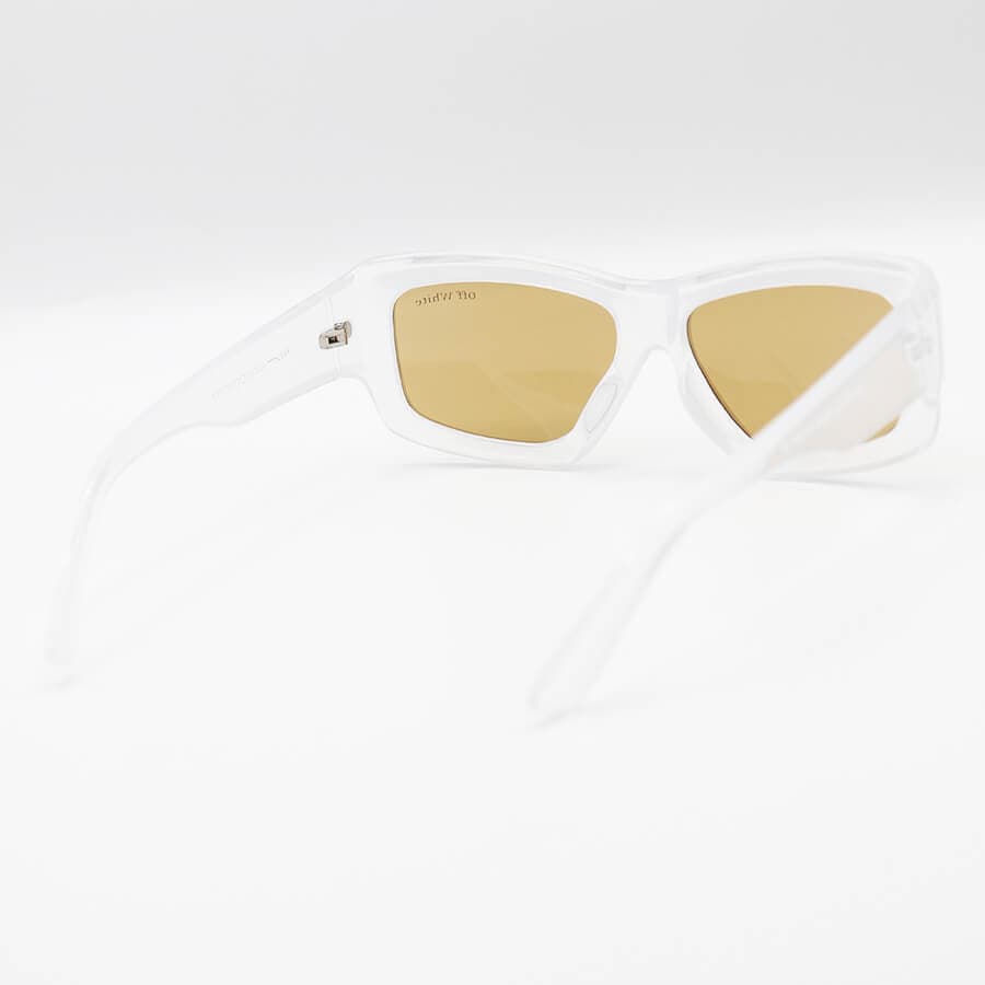 عینک آفتابی OFF-White فانتزی، شکل چند ضلعی، رنگ کرمی و لنز قهوه ای مدل YT7732 — تصویر ۹