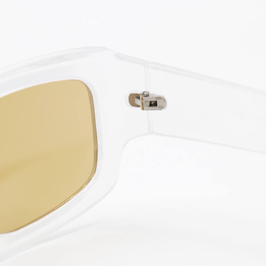 عینک آفتابی OFF-White فانتزی، شکل چند ضلعی، رنگ کرمی و لنز قهوه ای مدل YT7732 — تصویر ۱۰