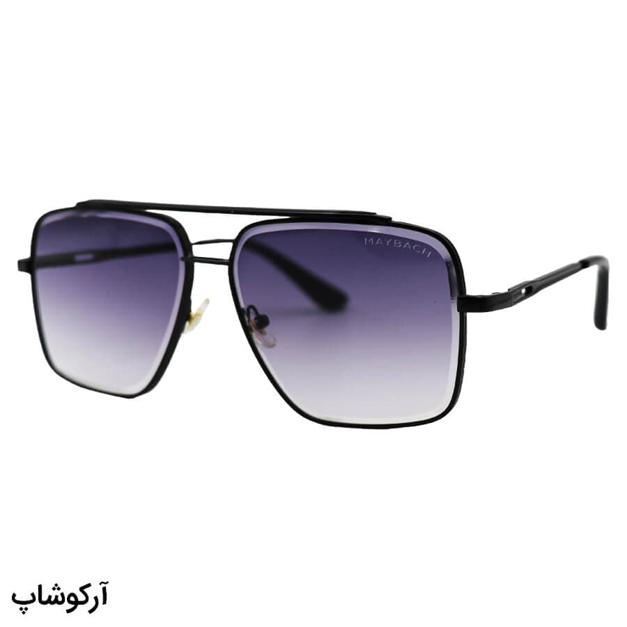عینک آفتابی لاکچری MAYBACH با فریم مربعی شکل، رنگ طلایی و لنز دودی سایه روشن مدل O2001 — تصویر ۹