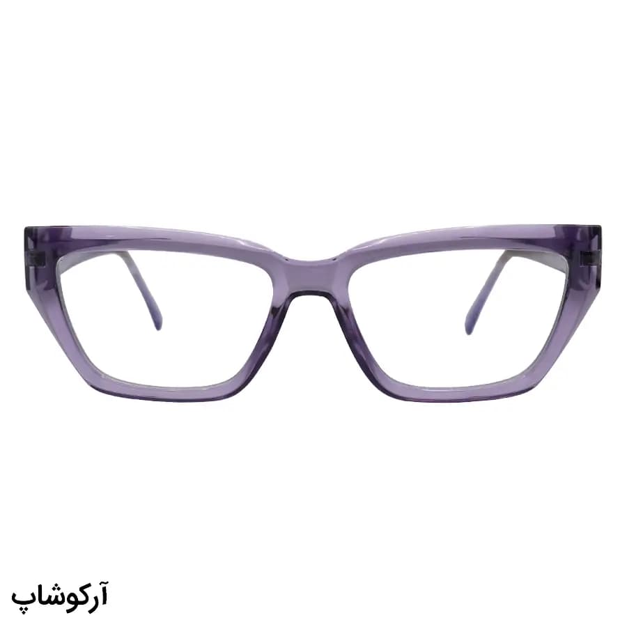 عینک طبی زنانه دیور با فریم رنگ بنفش براق، شکل مستطیلی، جنس استات، دسته سیم‌دار و لولا فنردار مدل 2155 — تصویر ۳