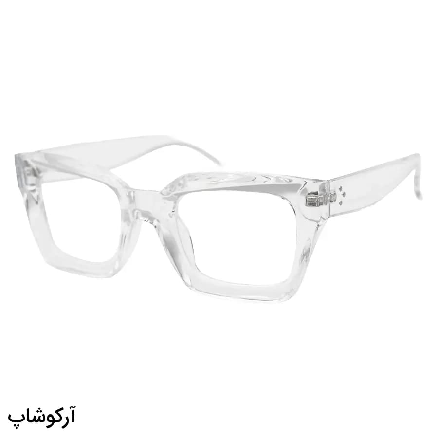 عینک طرح Celine با فریم شفاف و بی‌رنگ، شکل مربعی و لنز بی‌رنگ و قابل تعویض مدل 1379