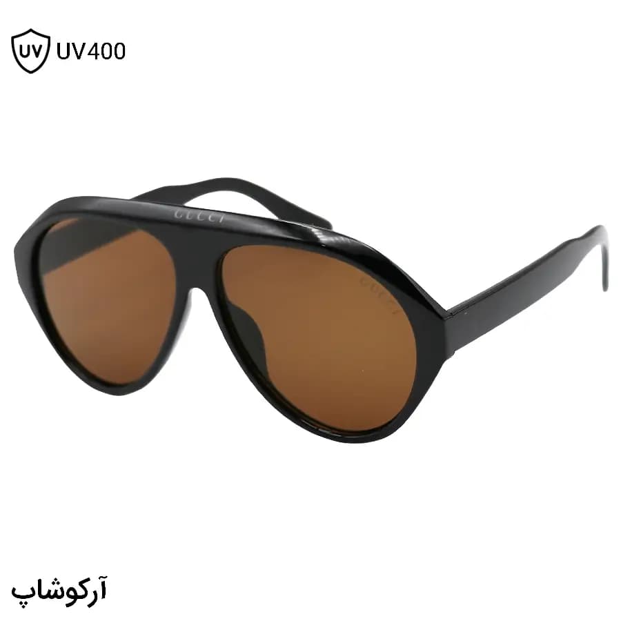 عینک آفتابی ترند GUCCI با فریم شکل خلبانی، رنگ هاوانا (پلنگی) و لنز قهوه‌ای تیره مدل ZN3607 — تصویر ۹