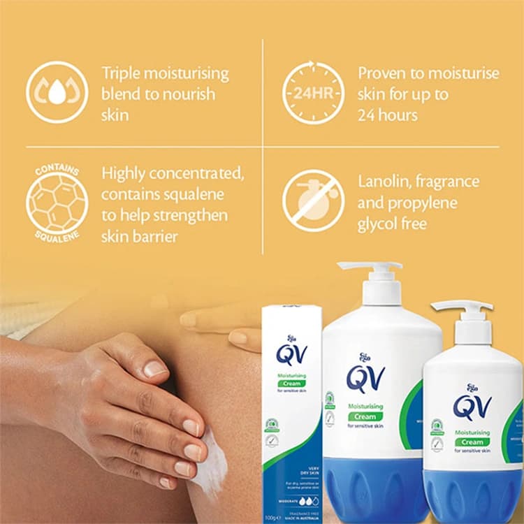 کرم مرطوب کننده QV مدل Moisturising وزن 100 گرم — تصویر ۳