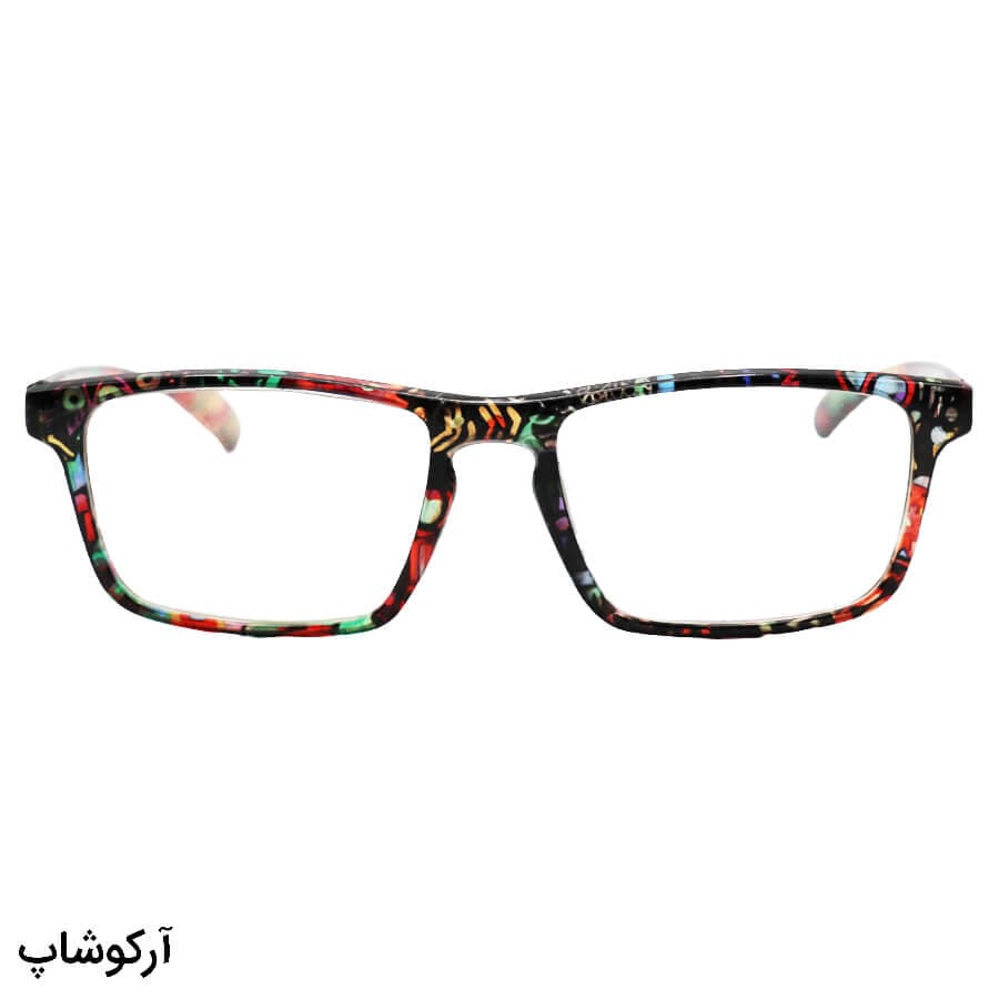 عینک مطالعه نمره +2.50 نزدیک بین، چند رنگ و دسته فنری (بهمراه قاب و دستمال) مدل 16047 — تصویر ۲