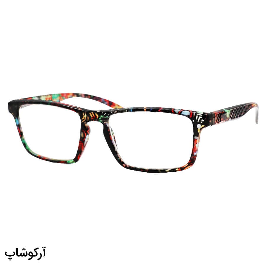 عینک مطالعه نمره +2.50 نزدیک بین، چند رنگ و دسته فنری (بهمراه قاب و دستمال) مدل 16047