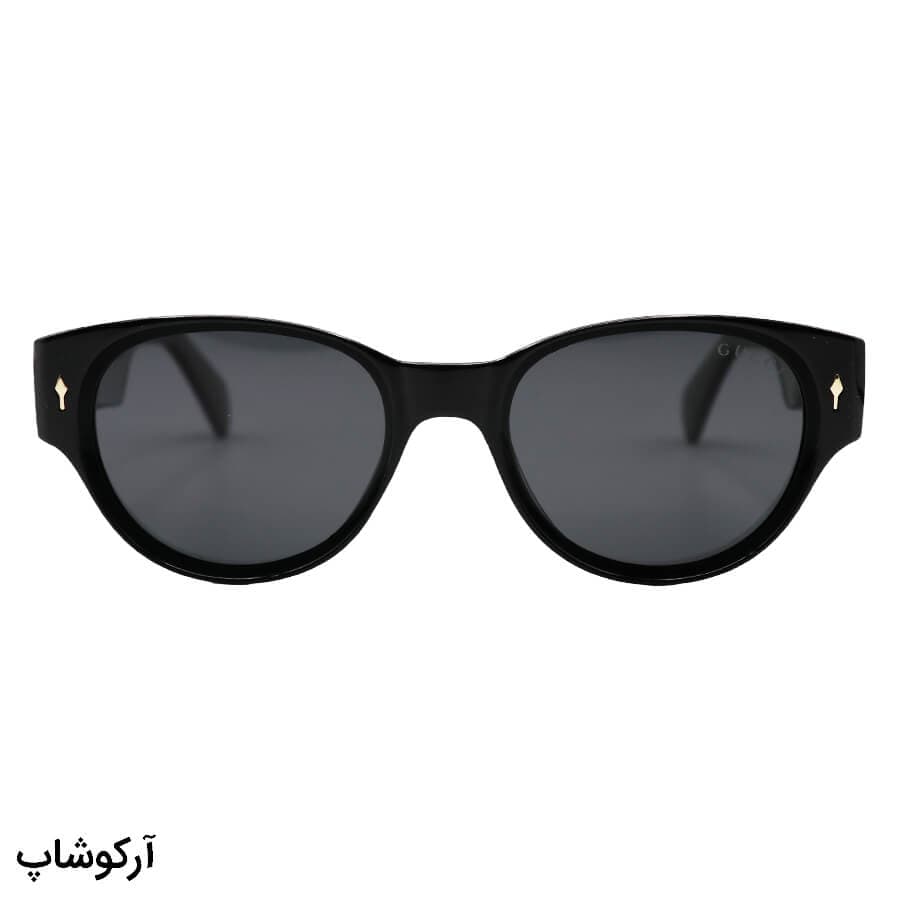 عینک آفتابی زنانه Gucci با فریم مشکی رنگ، شکل بیضی، دسته سیم‌دار و لنز دودی و پلاریزه مدل 669802 — تصویر ۳