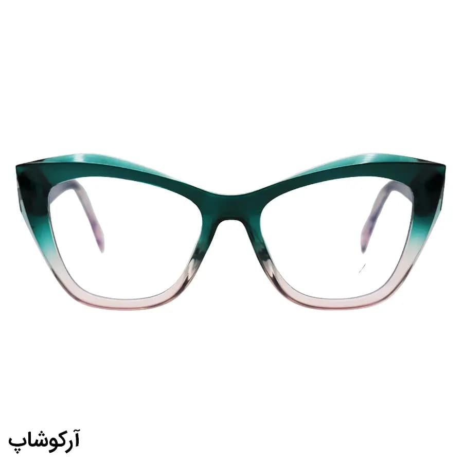 فریم عینک طبی زنانه Chopard با فریم چشم گربه‌ای، رنگ سبز براق، دسته سیم‌دار و لولا فنری مدل 2197 — تصویر ۳