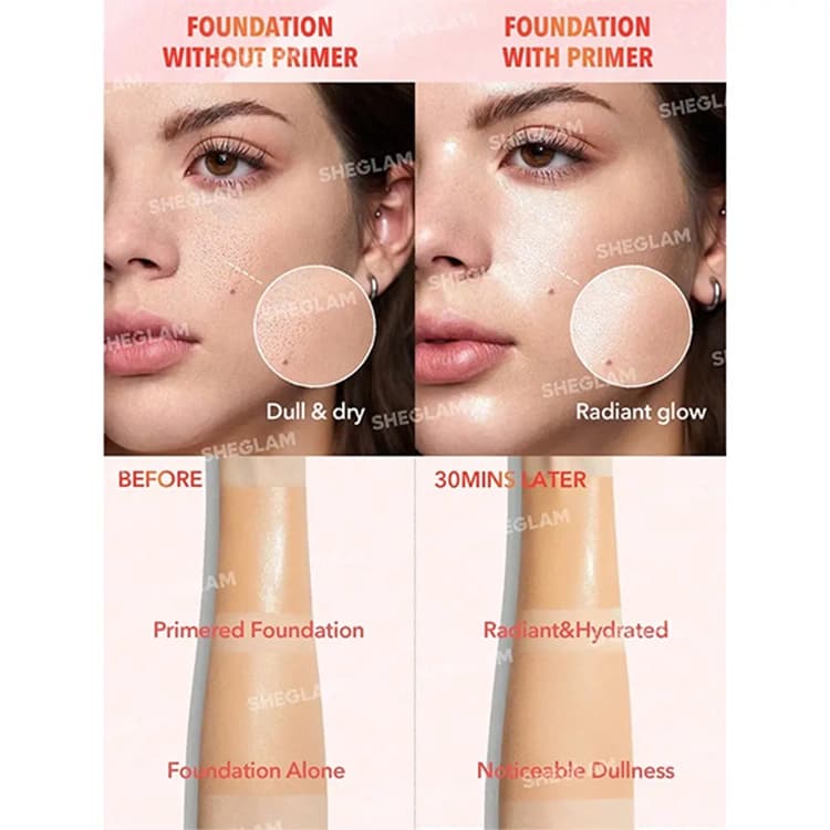 پرایمر صورت Sheglam مدل Melon Melt Niacinamide Serum حجم 30 میلی لیتر — تصویر ۲